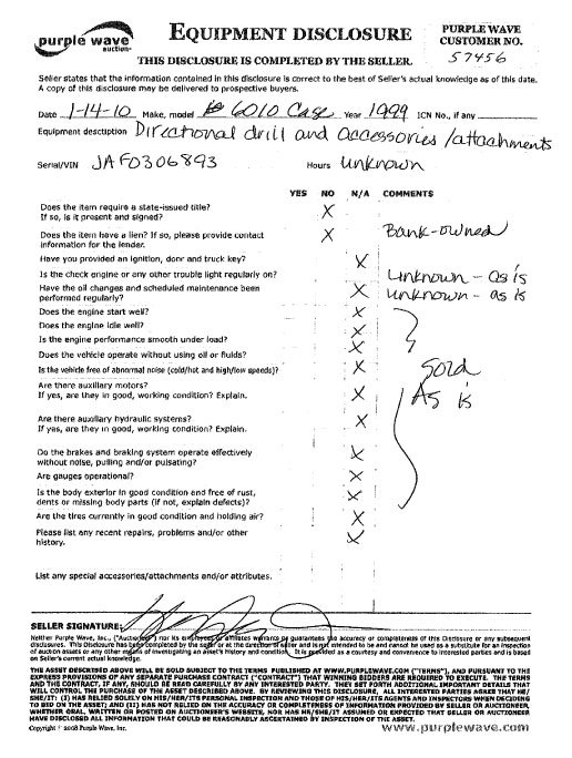 image for item 5306 1999 Case 6010 directional drill