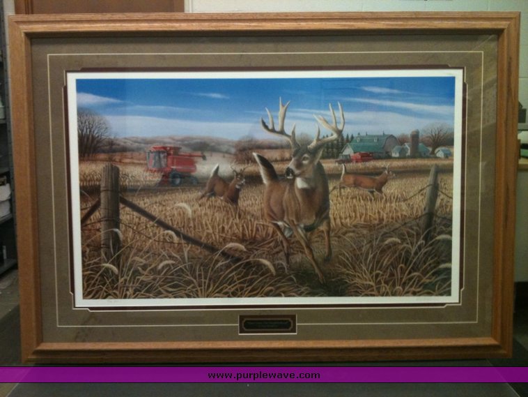 image for item 2013 Case IH Farm outdoor scene "There goes the Neighborhood" framed print