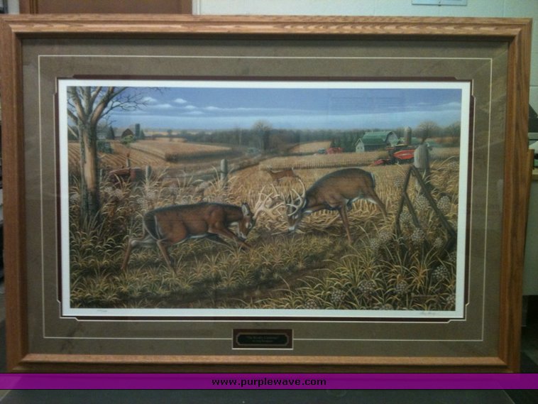 image for item 2014 Case IH Farm outdoor scene "The Rivalry Continues" framed print