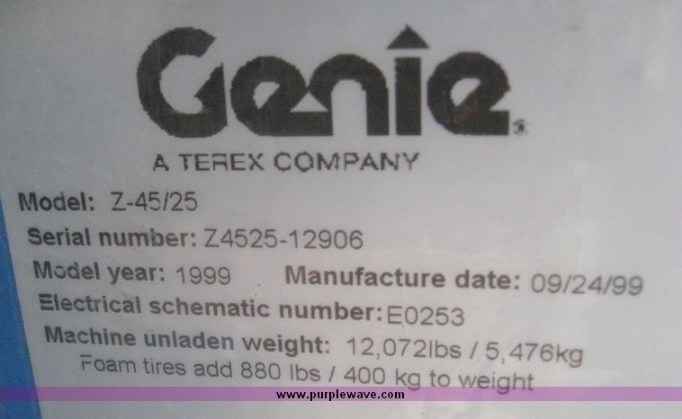 image for item 3872 1999 Genie Z45/25-DF articulating boom lift