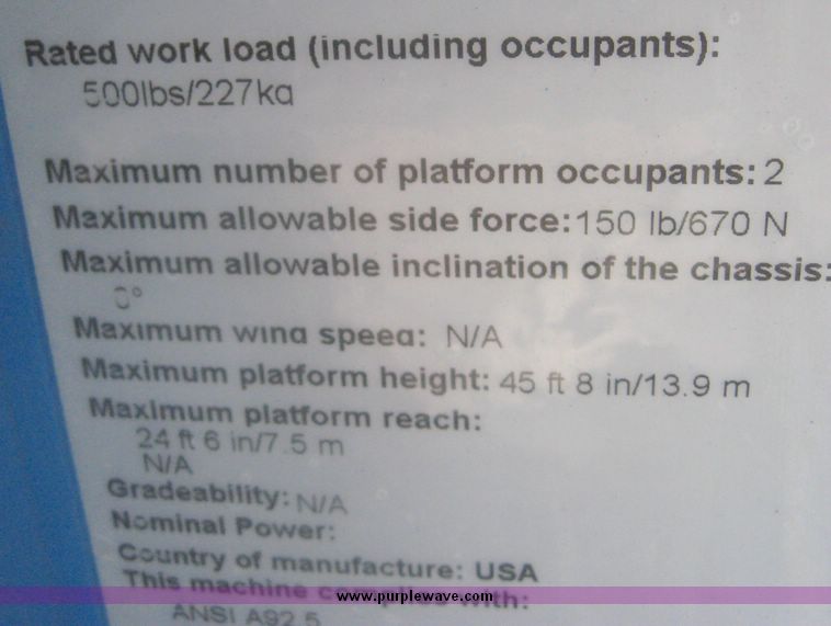 image for item 3872 1999 Genie Z45/25-DF articulating boom lift