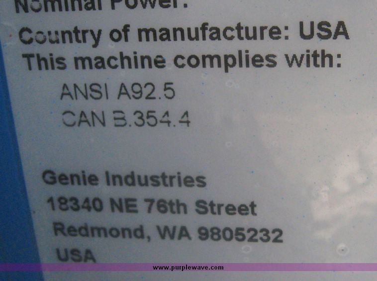 image for item 3872 1999 Genie Z45/25-DF articulating boom lift