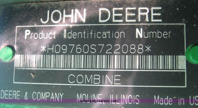 image for item 3901 2007 John Deere 9760STS combine
