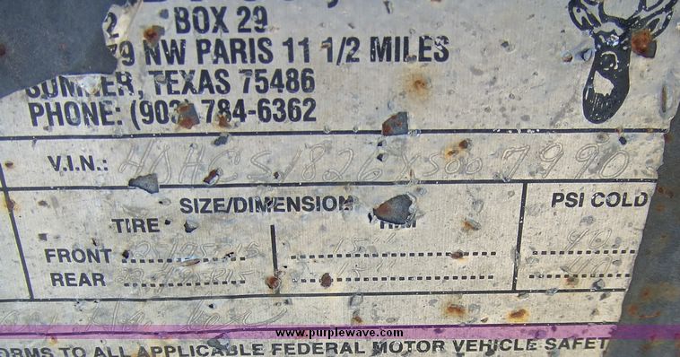 image for item 6636 1999 Buck 16' tandem axle trailer