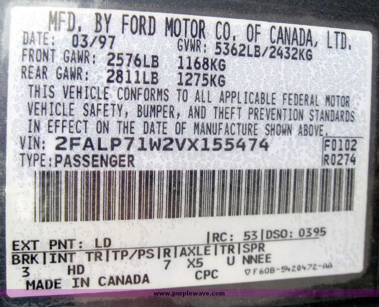 image for item 3002 1997 Ford Crown Victoria Police Interceptor