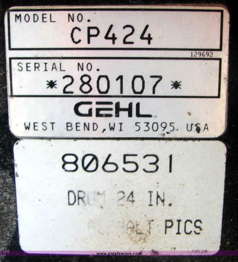 image for item 5072 Gehl CP424 cold planer skid steer attachment