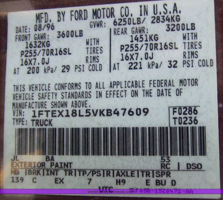 image for item 6630 1997 Ford F-150