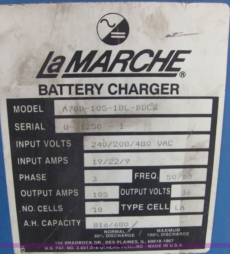 image for item 6685 LaMarche battery charger