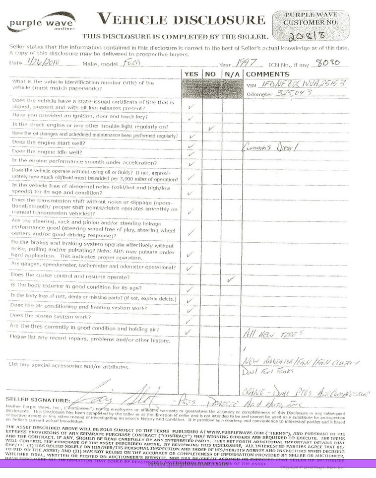 image for item 8080 1997 Ford F600 conventional cab service truck