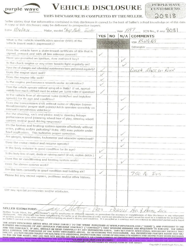 image for item 8081 1997 8' x 18' concrete curbing trailer