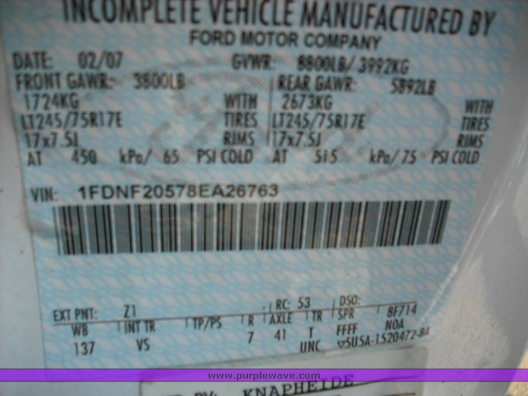 image for item 3007 2008 Ford F250 Super Duty pickup