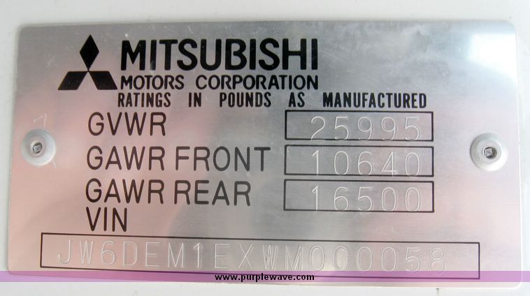 image for item 5319 1998 Mitsubishi Fuso box truck