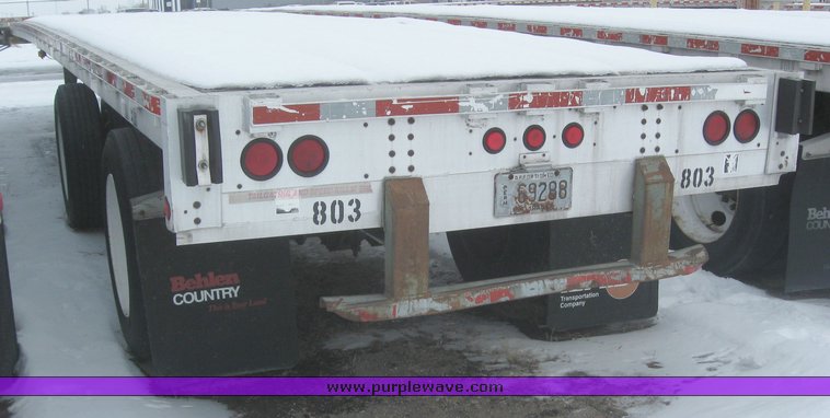 image for item 7815 1995 Wilson 48' spread axle flat bed trailer
