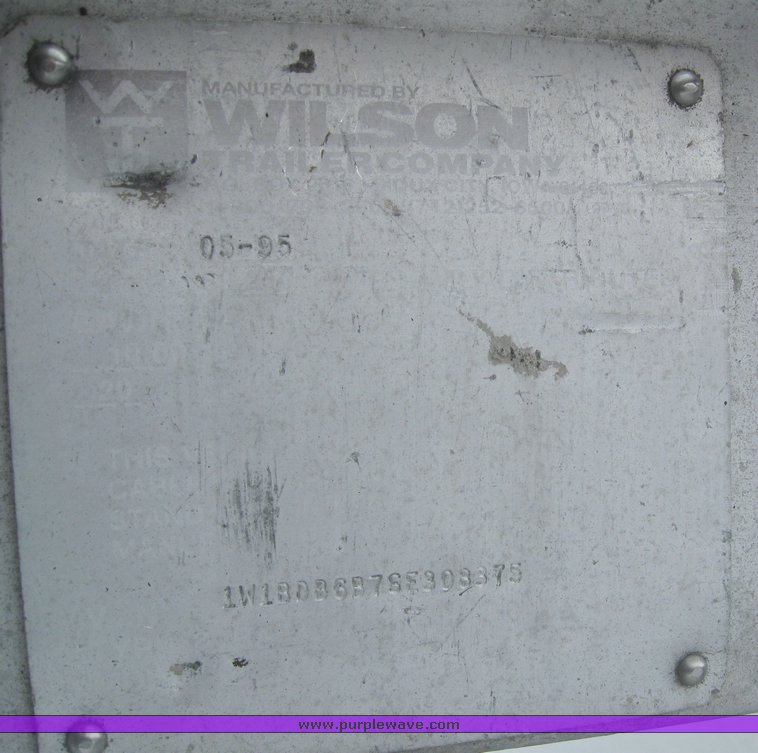 image for item 7815 1995 Wilson 48' spread axle flat bed trailer