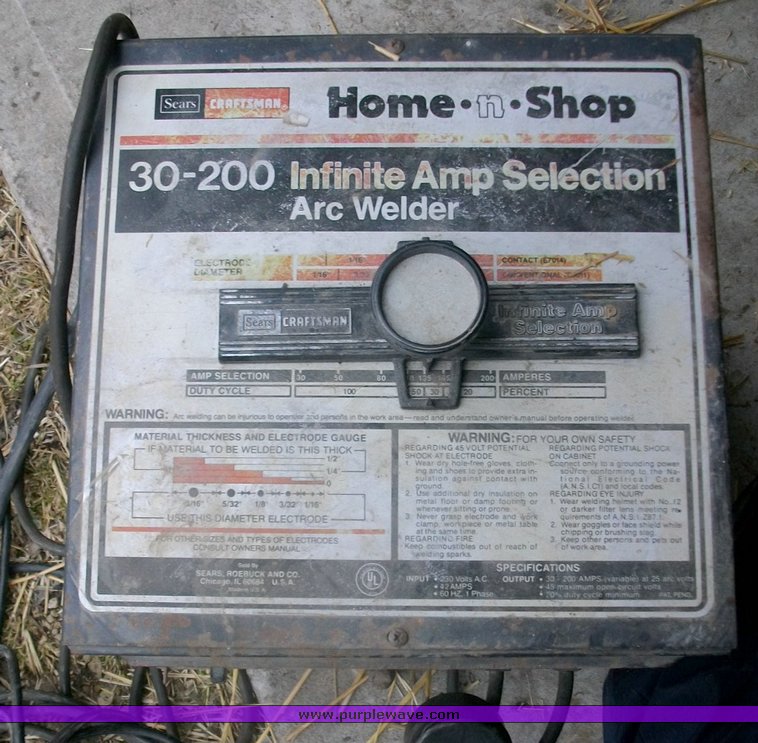 image for item 1002 Craftsman Home N' Shop 30-200 infinite amp selection ARC welder