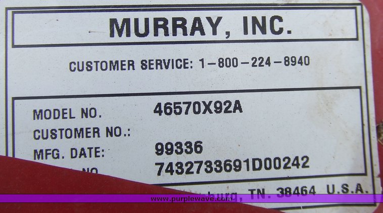 image for item 6642 Murray 46" cut wide body lawn tractor