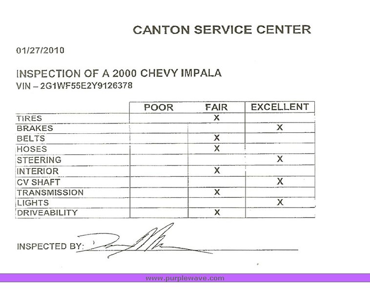 image for item 6750 2000 Chevrolet Impala
