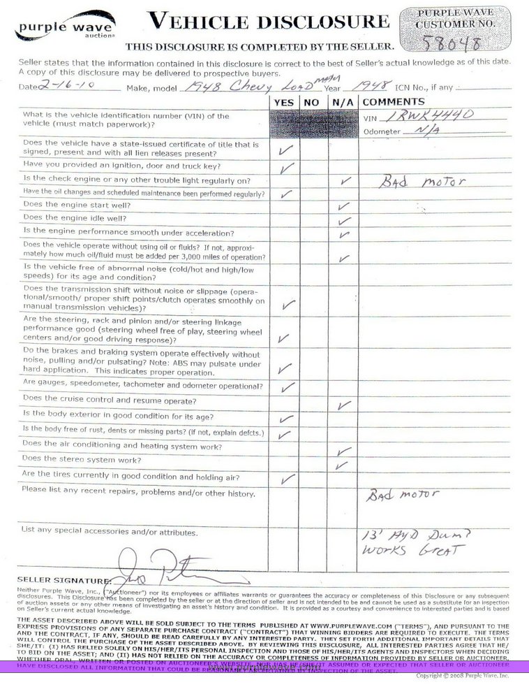 image for item 8900 1948 Chevrolet Loadmaster truck