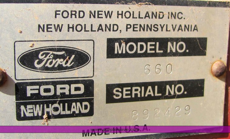 image for item 6674 New Holland 660 Fastnet round baler