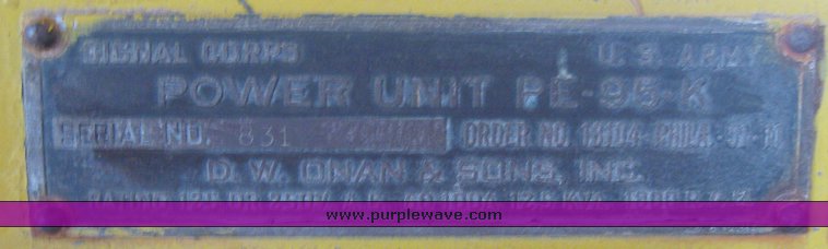 image for item 3347 Onan PE-95-K US Army signal corp power unit