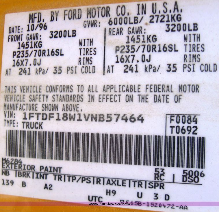 image for item 3350 1997 Ford F-150 pickup