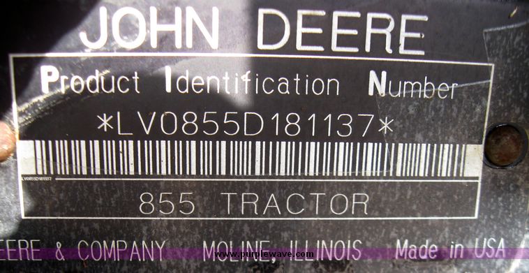image for item 3355 1994 John Deere 855 MFWD utility tractor with belly mount mower