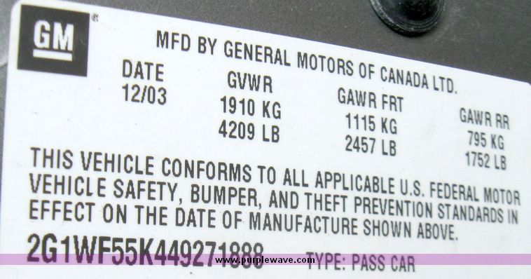 image for item 3366 2004 Chevrolet Impala