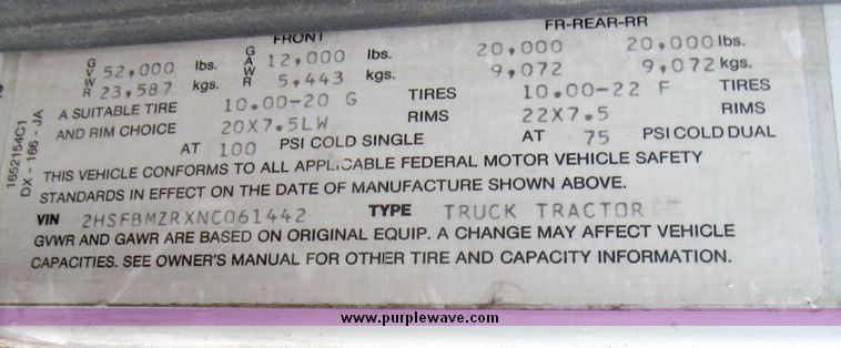 image for item 3367 1992 International Series 9300 semi