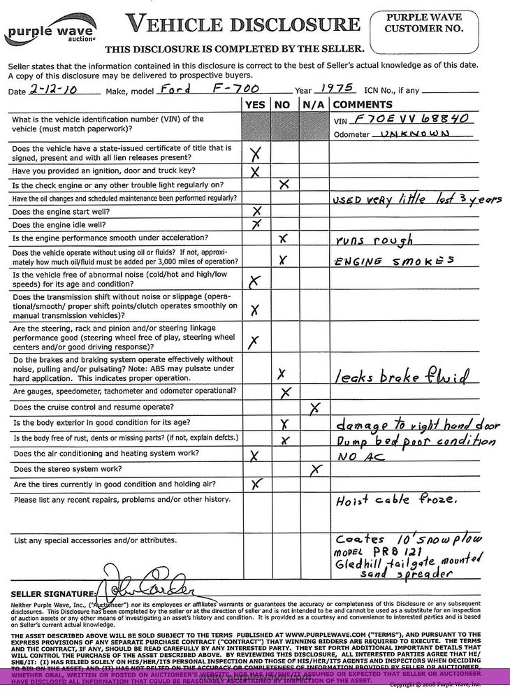 image for item 2000 1975 Ford F-700 truck