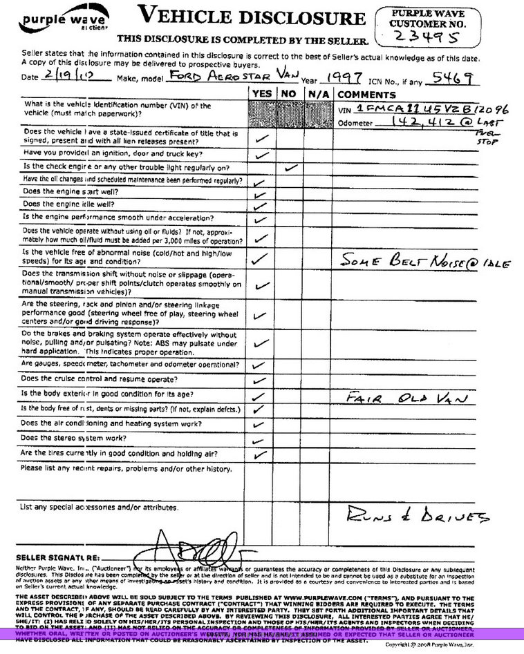 image for item 5469 1997 Ford Aerostar