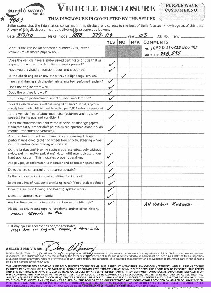 image for item 4003 2003 Peterbilt Conventional 379-119 semi tractor