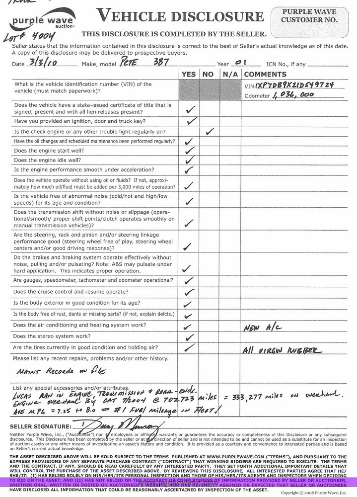 image for item 4006 2001 Peterbilt 387 semi tractor