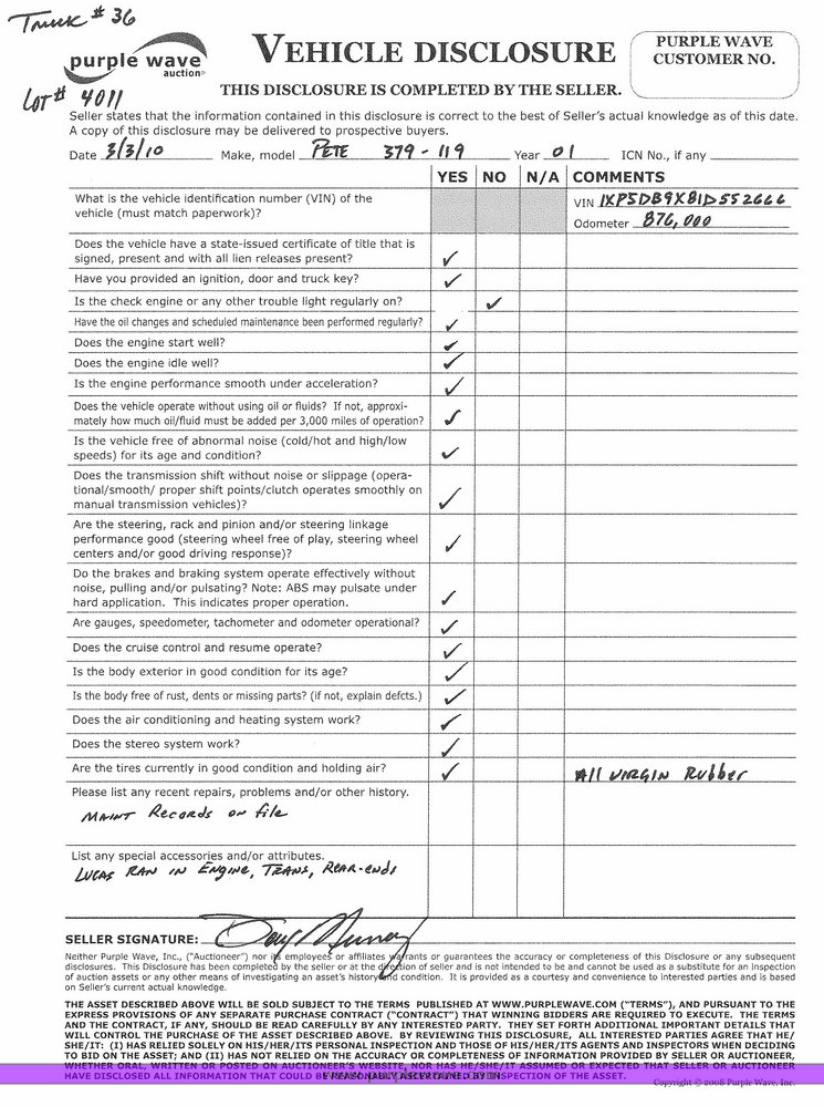 image for item 4011 2001 Peterbilt Conventional 379 semi tractor