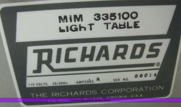 image for item 7958 Richards Mim 335100 light table
