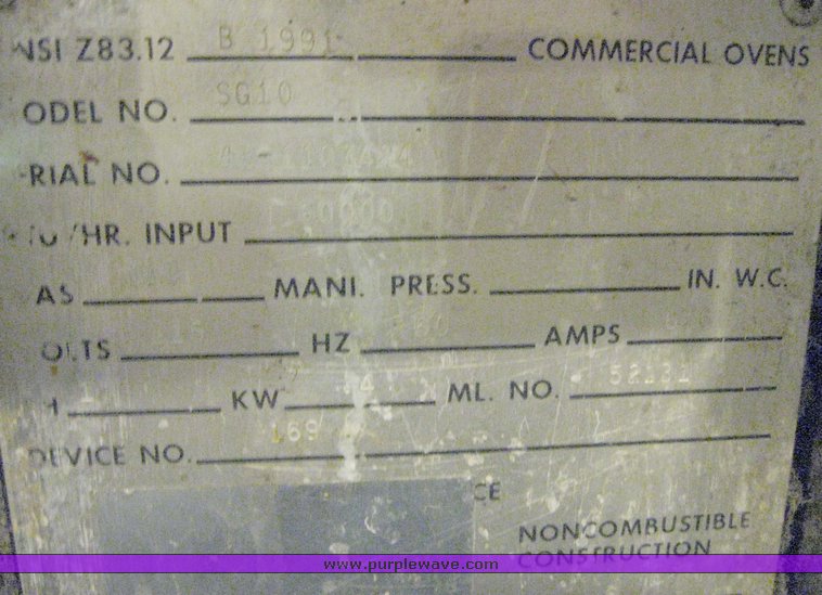 image for item 7984 Vulcan gas convection oven