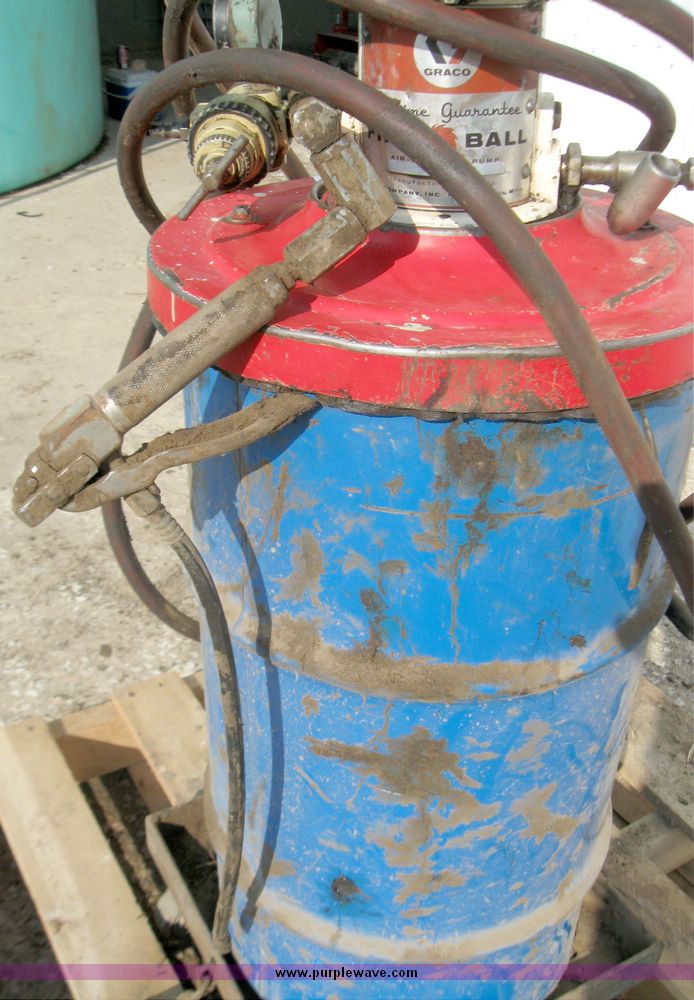 image for item 3412 Graco pneumatic grease pump with barrel