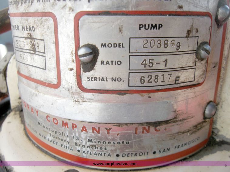 image for item 3412 Graco pneumatic grease pump with barrel