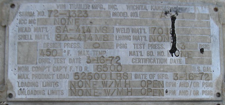 image for item 5311 1972 VIM tanker trailer