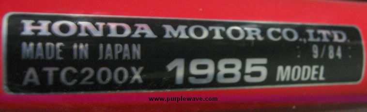image for item 7854 1985 Honda ATC 200X three wheeler