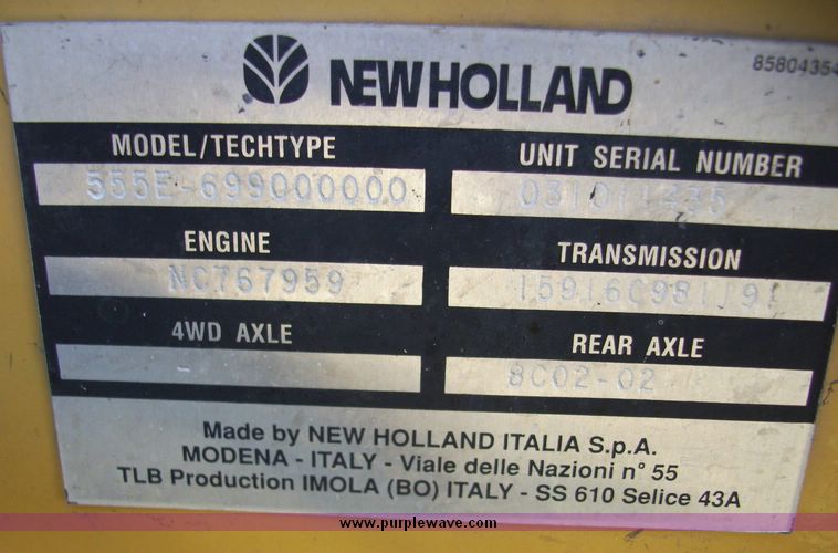 image for item 4608 New Holland 555E backhoe
