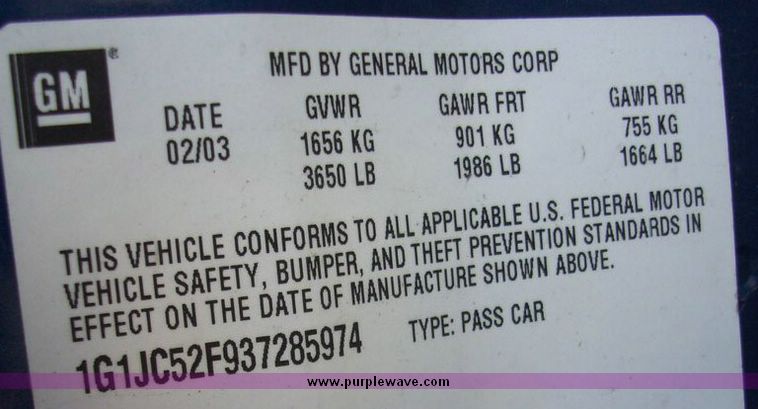 image for item 4617 2003 Chevrolet Cavalier