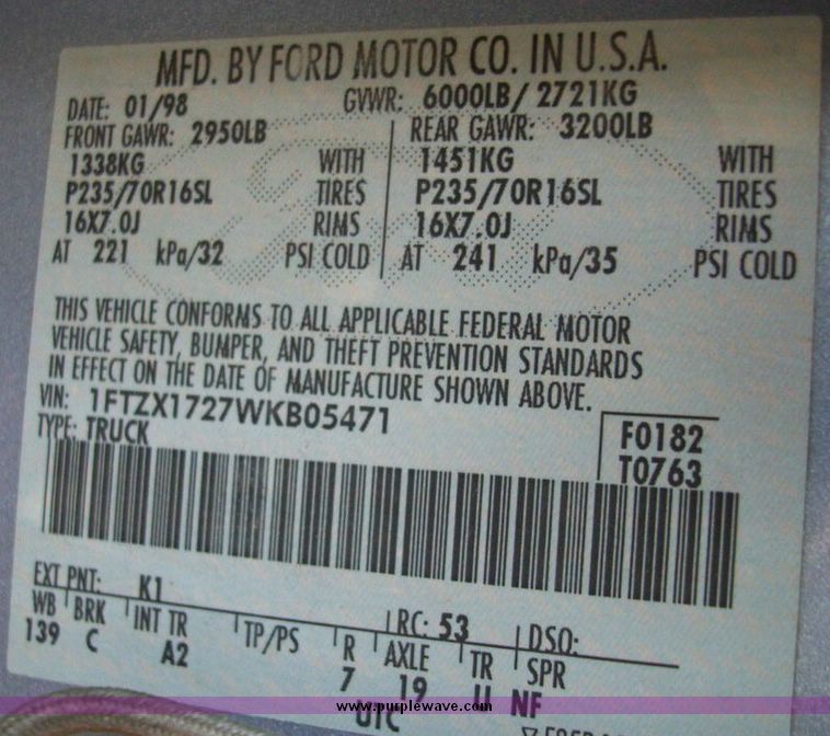 image for item 4624 1998 Ford F150 pickup