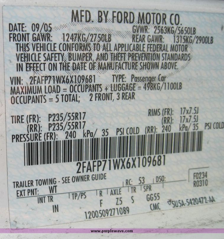 image for item 4625 2006 Ford Crown Victoria Police Interceptor