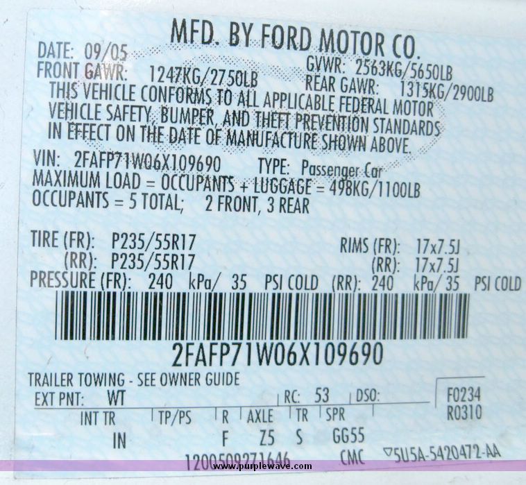 image for item 4631 2006 Ford Crown Victoria Police Interceptor