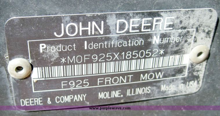 image for item 4648 John Deere F925 front cut lawn mower