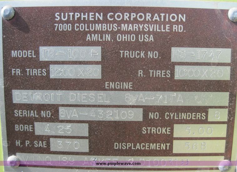 image for item 4657 1983 Sutphen aerial platform truck