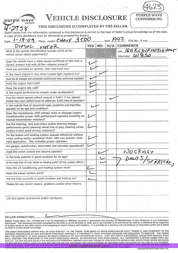 image for item 4623 1992 Chevrolet C3500-HD