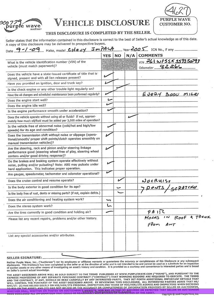 image for item 4627 2005 Chevrolet Impala