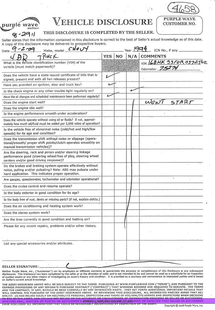 image for item 4658 1994 Chevrolet K3500 utility truck
