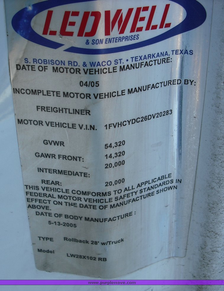 image for item 3245 2006 Freightliner M2 106 rollback truck